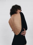 muuv longsleeve backless bodysuit czarne rozmiar XS/S