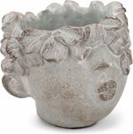 WESTWING Doniczka osłonka twarz głowa 17,5x20x19,5 cm beton