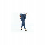 CEDY DENIM dżinsy skinny fit z wysokim stanem niebieskie rozm 52 przetarcia