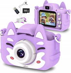 Slothcloud Cyfrowy aparat fotograficzny dla dzieci 32 GB fioletowy lisek