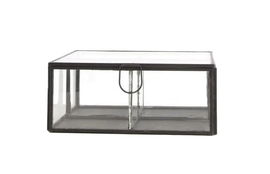 WESTWING DIJK Box szkatułka metal Pudełeczko metal i szkło 17x17x7 cm