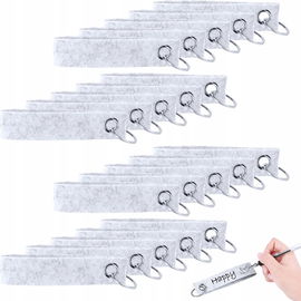 Zestaw 20 filcowych zawieszek do brekoków z kółkiem ze stali nierdzewnej