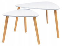 Stolik kawowy livarno home 63,5 x 60 x 39,5cm biały 2 szt. TYLKO BLATY