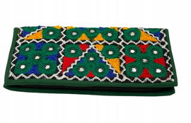 NOVAHAVEN kopertówka portfel zielona fair trade etno boho