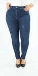 CEDY DENIM dżinsy skinny fit z wysokim stanem niebieskie rozm 40 przetarcia