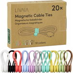 Magnetyczne opaski kablowe 20 szt silikonowe Organizer na kable kolory