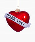 westwing Ozdoba choinkowa bombka czerwone serce THANK YOU 8,5 cm