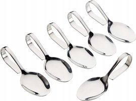 CHG ŁYŻECZKI DO PRZEKĄSEK PRZYSTAWEK ZESTAW 6 SZT SREBRNE