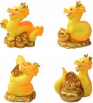 TOYANDONA 4 Miniaturowe Figurki Smoków na Chiński Nowy Rok Szczęśliwa Figur