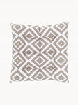 WESTWING Poduszka na siedzisko MIAMI 40x40cm BIAŁA TAUPE Boho