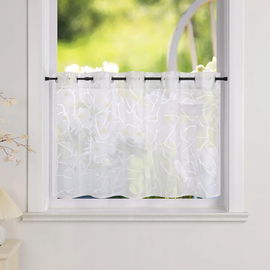 Półprzezroczysta zasłona firanka zazdrostka do kuchni w stylu wiejskim
