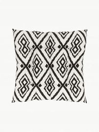 Westwing Poduszka na krzesło z bawełny biało czarna 40x40cm Delilah