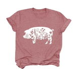 Tshirt damski koszulka z krótkim rękawem świnka pig różowa rozmiar 2XL