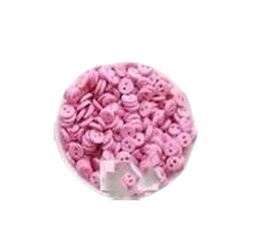 Guziki okrągłe z 2 otworami 6 mm - opakowanie 100 szt. różowe