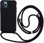 Ochronny pokrowiec silikonowy z łańcuszkiem iPhone 12 Mini 5.4, czarny