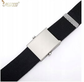JasGood Canvas Web pasek dla mężczyzn z metalową klamrą czarny