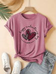 Tshirt koszulka ciemnyróż HAPPY VALENTINE'S DAY rozmiar L