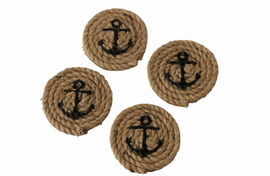 Boltze Titus zestaw 4szt podstawek ze sznurka jutowego pod kubki