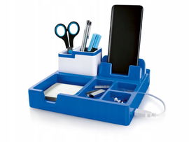 SILVERCREST Organizer biurowy 21,6x21x9,5 cm 3 USB niebieski