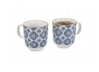 Zestaw dwóch kubków z porcelany z niebieskim wzorem ERNESTO, 330 ml