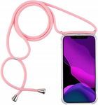 Etui ochronne na łańcuszek Xiaomi Mi 10 5G silikonowe przeźroczyste pink