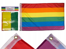 Tęczowa flaga 90x60 cm LGBT kolorowa Pride Rainbow