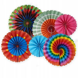 6 szt. papierowych dekoracji imprezowych, wachlarze z papieru AIBAOBAO