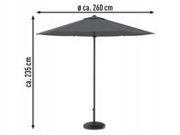 Parasol klasyczny Livarno Home szary 260 x 235 cm NIEKOMPLETNY