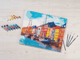 CRELANDO Malowanie po numerach, PRZYSTAŃ 40x50 cm