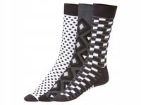 Fun Socks skarpetki damskie/męskie, 3 pary 36/40, czarny/biały/szary