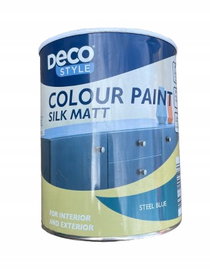 Farba wnętrze i zewnętrzna silk matt STEEL BLUE 1 LITR best before 03/23