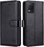 FMPCUON etui z klapką przegródkami na karty do Oppo F19 PRO plus 5G czarny