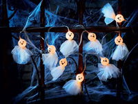 Świecąca girlanda (łańcuch) Halloween Melinera duch 10 szt.