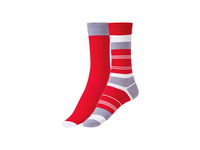 Fun Socks Skarpetki damskie/męskie, 2 pary czerwone 41-46