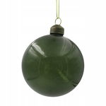 Dekoracja świąteczna bombka zielona przeźroczysta „Jade”, O 8, wys. 8 cm