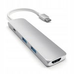 SATECHI ST-CMAS Koncentrator USB 3.0 Type-C 5000 Mbit/s - Srebrny