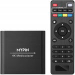 MYPIN Odtwarzacz Multimedialny 4K z HDMI i Wyjściem AV, Pilotem, USB i SD