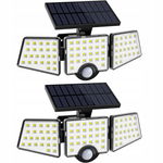 Lepro Solarne Lampy, 1200 lm, Czujnik Ruchu, 3 Regulowane Głowice, 2 sztuki