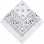 AOMIG - Bandana unisex Paisley, Biała, 55 x 55 cm