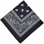 Aomig Bandana Retro, Czarna Chusta na Głowę z Wzorem