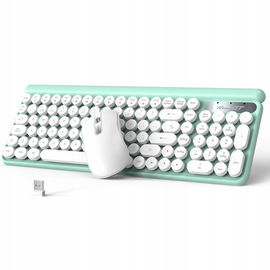 Bezprzewodowa klawiatura i mysz RaceGT 2,4 GHz, hiszpański QWERTY, Miętowa