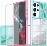 Asuwish Etui do Samsung Galaxy S22 Ultra 5G ze szkłem hartowanym Niebieski