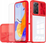 Asuwish Etui do Xiaomi Redmi Note 11 Pro 4G/5G z ochroną aparatu Czerwony
