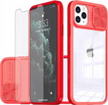 Asuwish Etui na iPhone 11 Pro Max Ochrona aparatu Szkło hartowane Czerwony