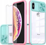 Asuwish Etui na iPhone 14 Pro Max Ochrona aparatu Szkło hartowane Czerwony