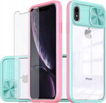 Asuwish Etui na iPhone XR Ochrona aparatu Szkło hartowane Niebieski