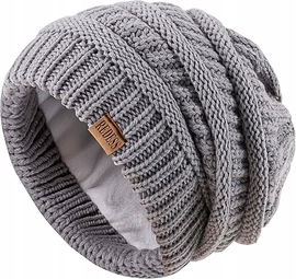 REDESS czapka zimowa ocieplana beanie szary rozmiar uniwersalny