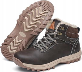 Mishansha Unisex buty zimowe z ciepłą podszewką, brązowy, rozm. 36