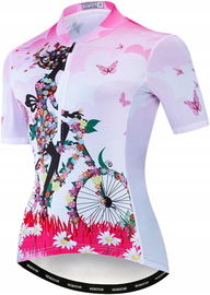 Koszulka rowerowa Weimostar oddychająca damska różowa rozmiar XL