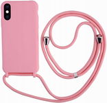 2ndSpring etui ochronne silikonowe z smyczą iPhone X/XS 5.8 różowe